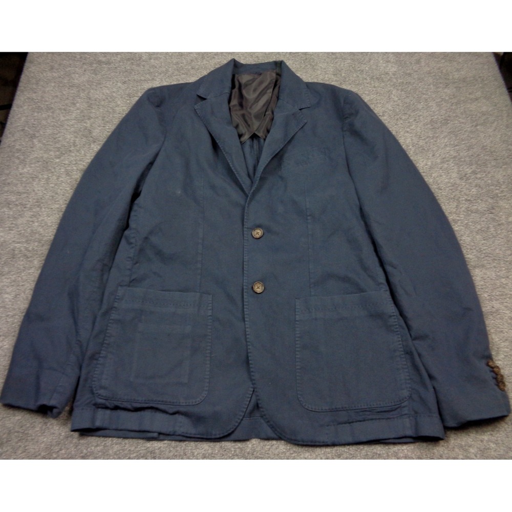 Faherty Reserve All Season Blazer Sport Coat Unstructured Large Mens Blue